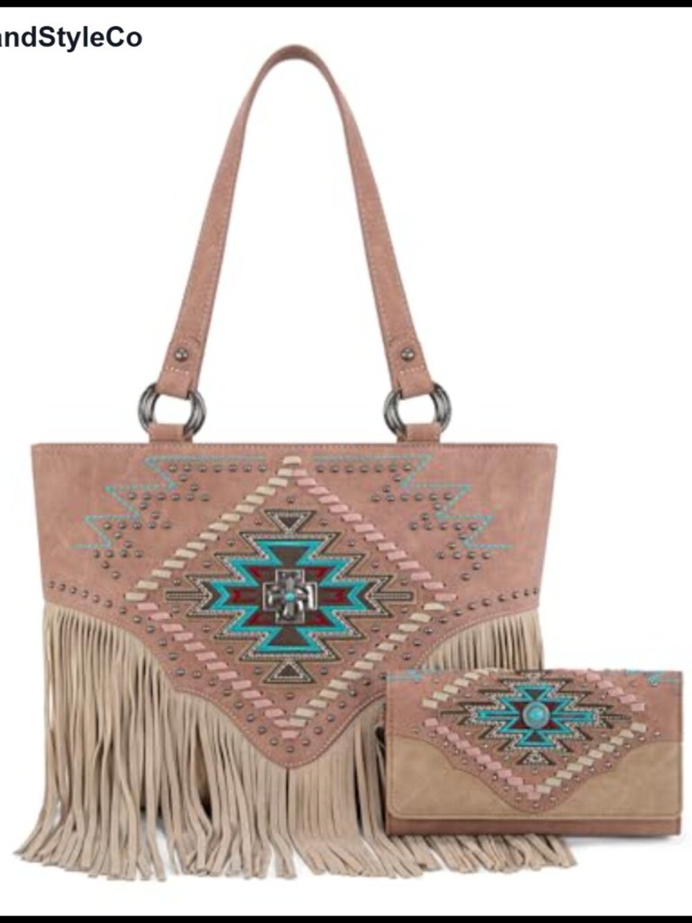 Western Tote Bag with Matching Wallet 2-Piece Set